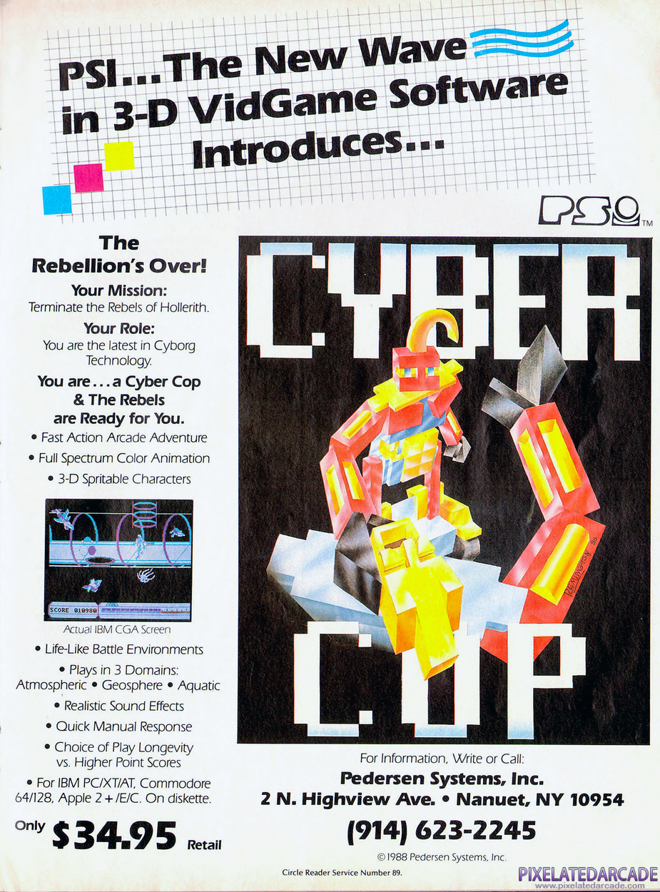 Cyber Cop Advertisement: September 1988 magazine ad