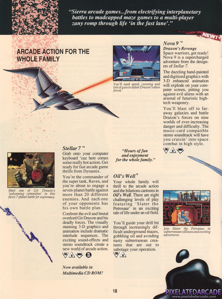 Stellar 7 Advertisement: Sierra 1991 product catalog