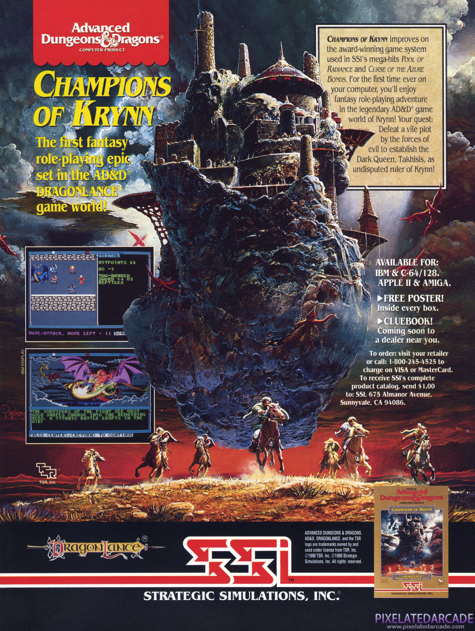 Champions of Krynn Advertisement: February 1990 magazine ad