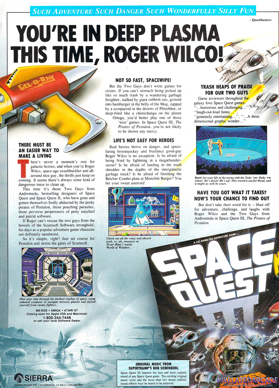 Space Quest III: The Pirates of Pestulon Advertisement: August 1989 magazine ad