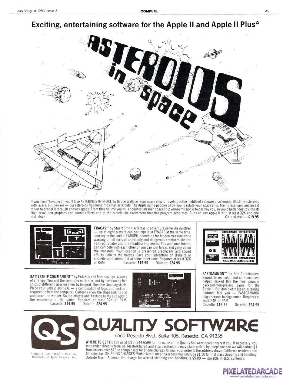 Asteroids in Space Advertisement: July 1980 magazine ad