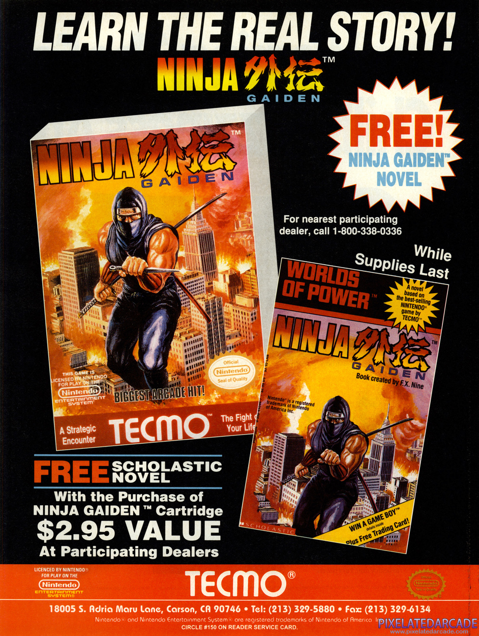 Ninja Gaiden Advertisement: December 1990 magazine ad
