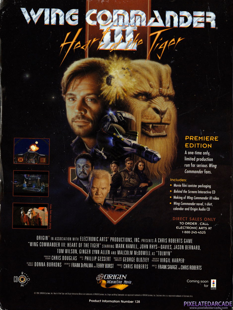Wing Commander III: Heart of the Tiger Advertisement: January 1995 magazine ad
