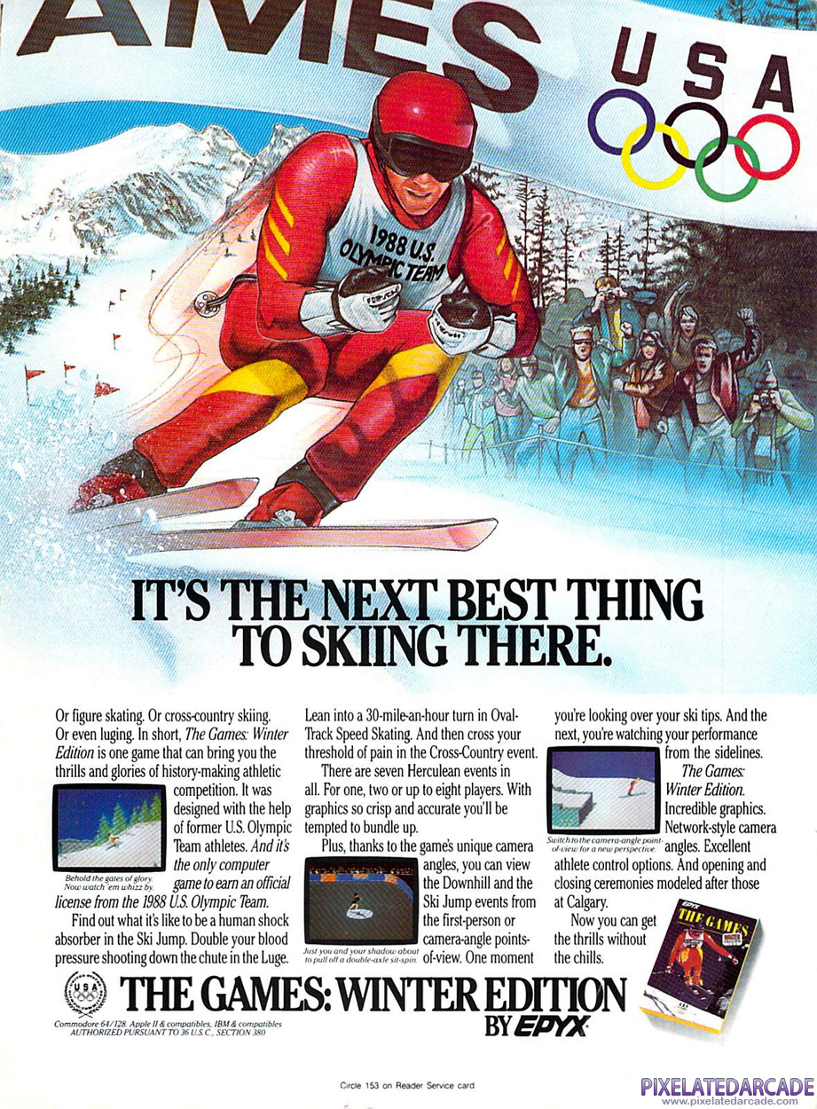 The Games: Winter Edition Advertisement: June 1988 magazine ad
