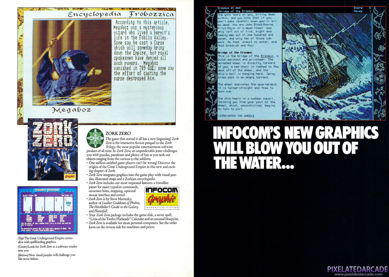 Zork Zero: The Revenge of Megaboz Advertisement: February 1989 magazine ad