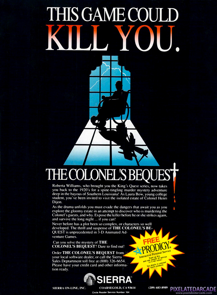 The Colonel's Bequest Advertisement: January 1990 magazine ad