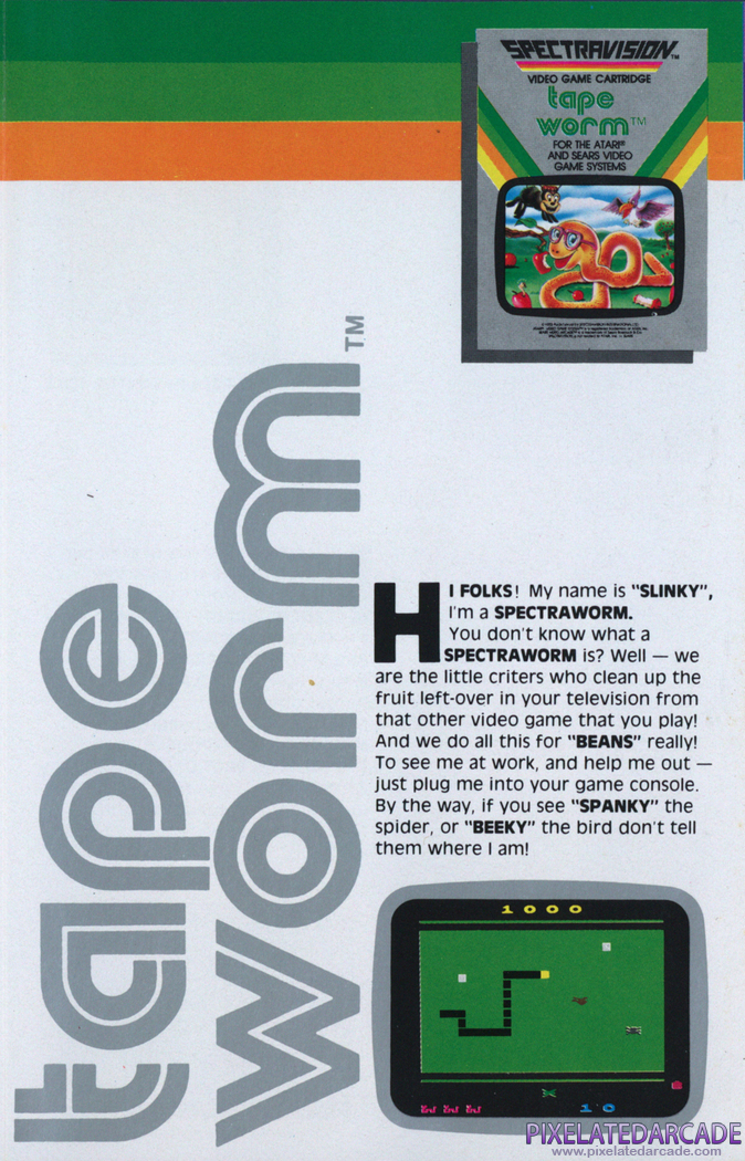 Tape Worm Advertisement: Spectravision 1982 product catalog