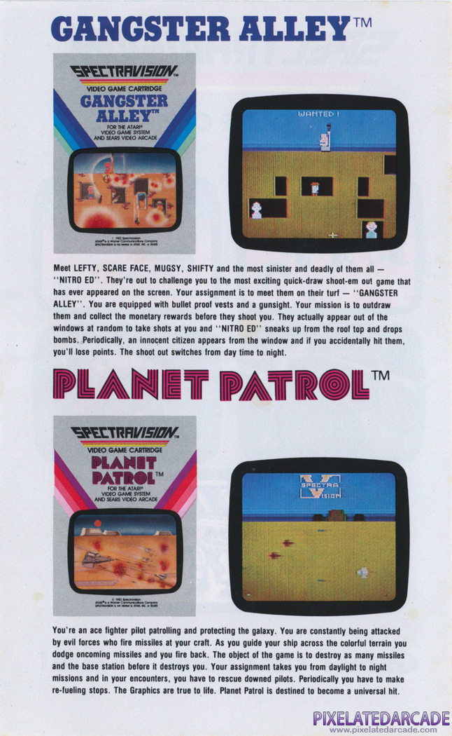 Gangster Alley Advertisement: Spectravision product catalog