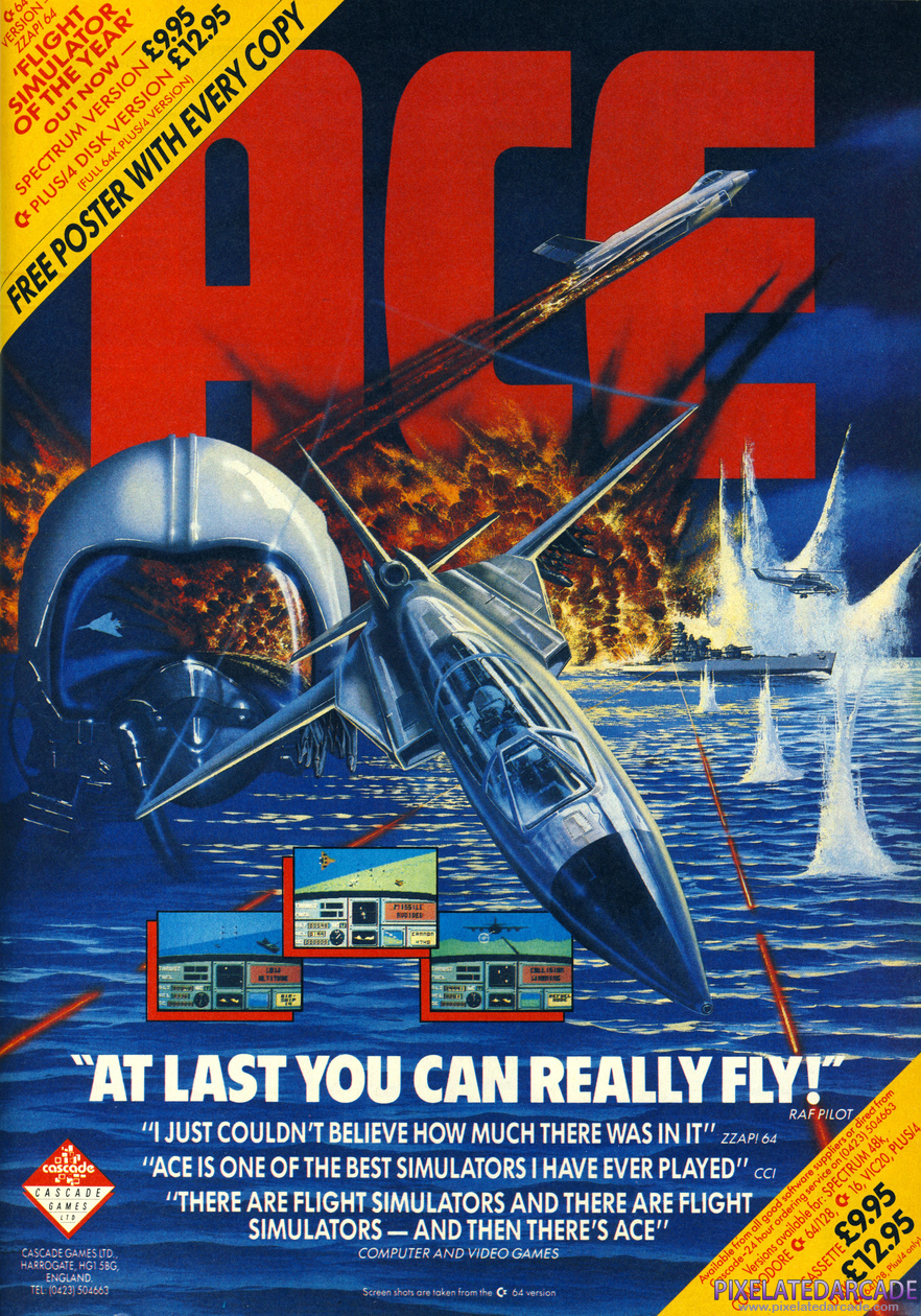 ACE: Air Combat Emulator Advertisement: August 1986 magazine ad