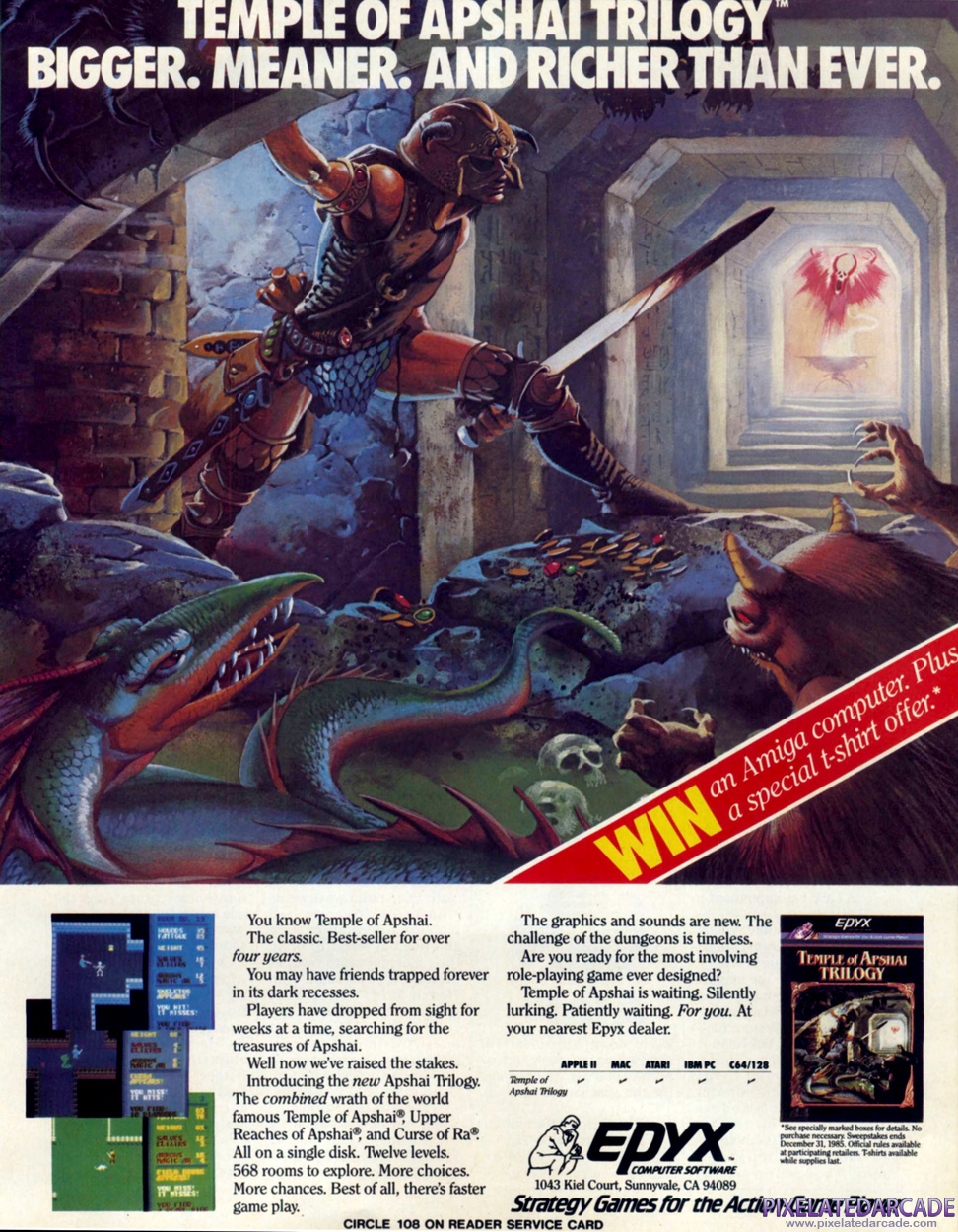 Temple of Apshai Trilogy Advertisement: November 1985 magazine ad