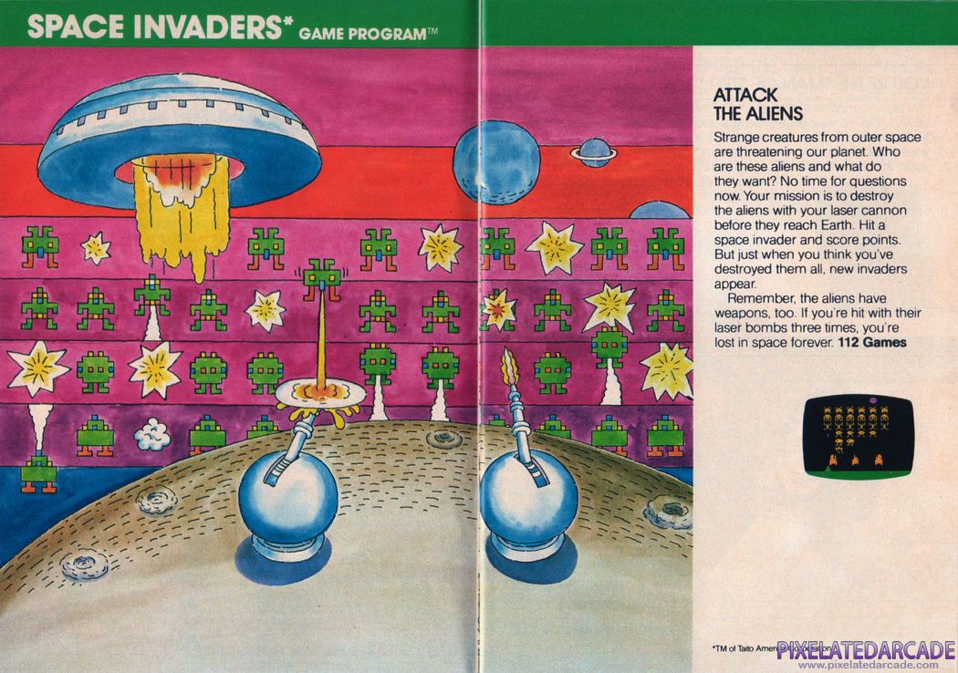 Space Invaders Advertisement: Atari Video Computer System catalog
