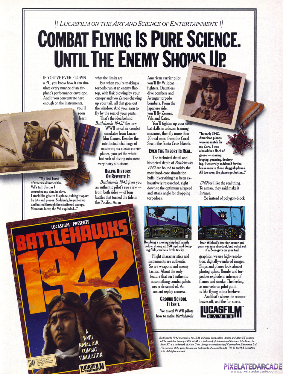 Battlehawks 1942 Advertisement: December 1988 magazine ad