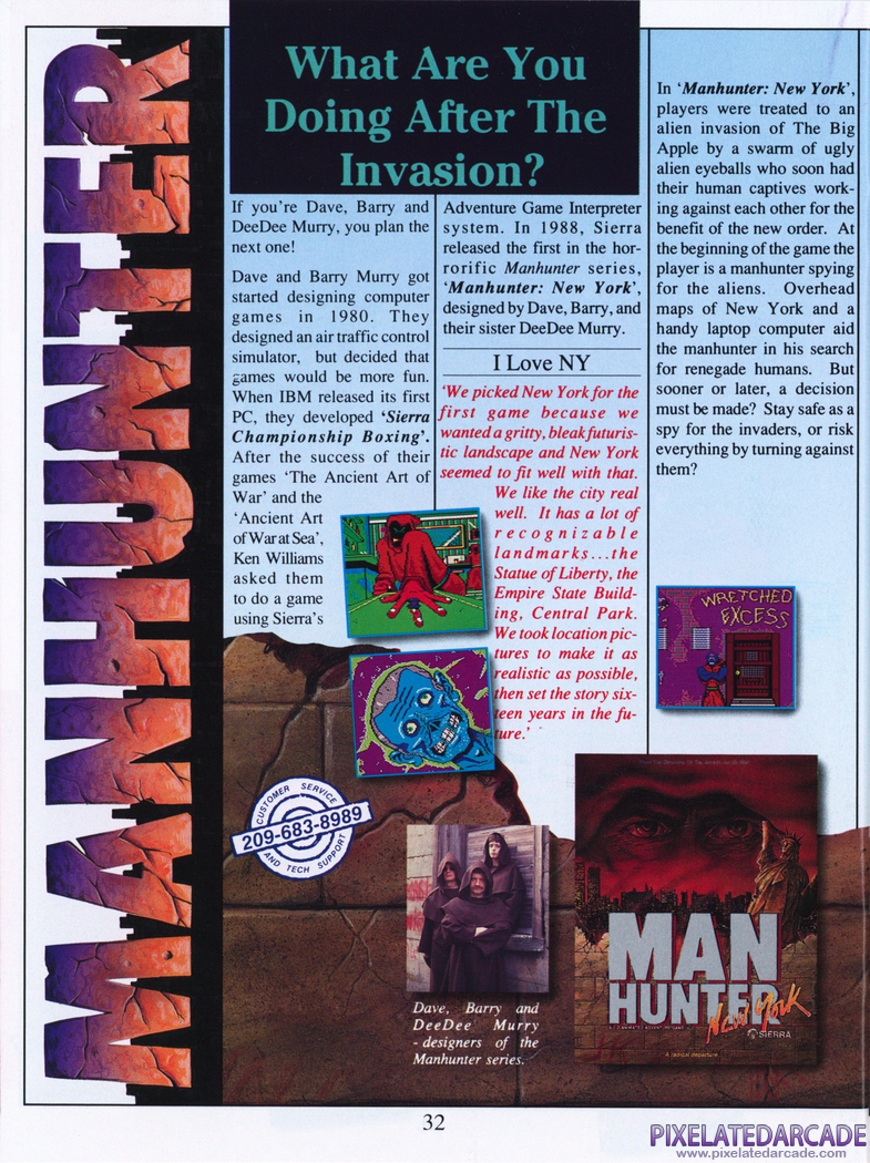 Manhunter: New York Advertisement: Sierra Tenth Anniversary product catalog