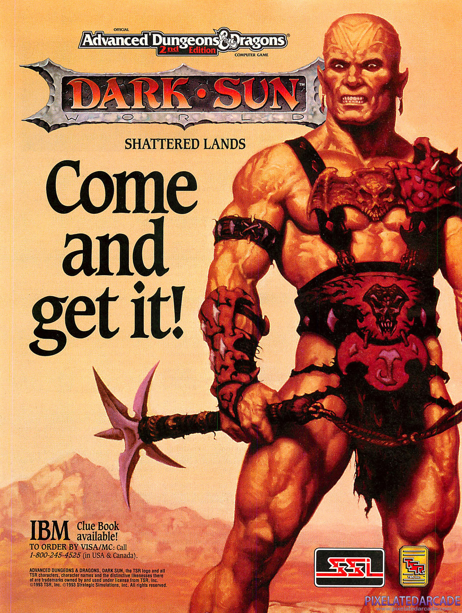 Dark Sun: Shattered Lands Advertisement: November 1993 magazine ad