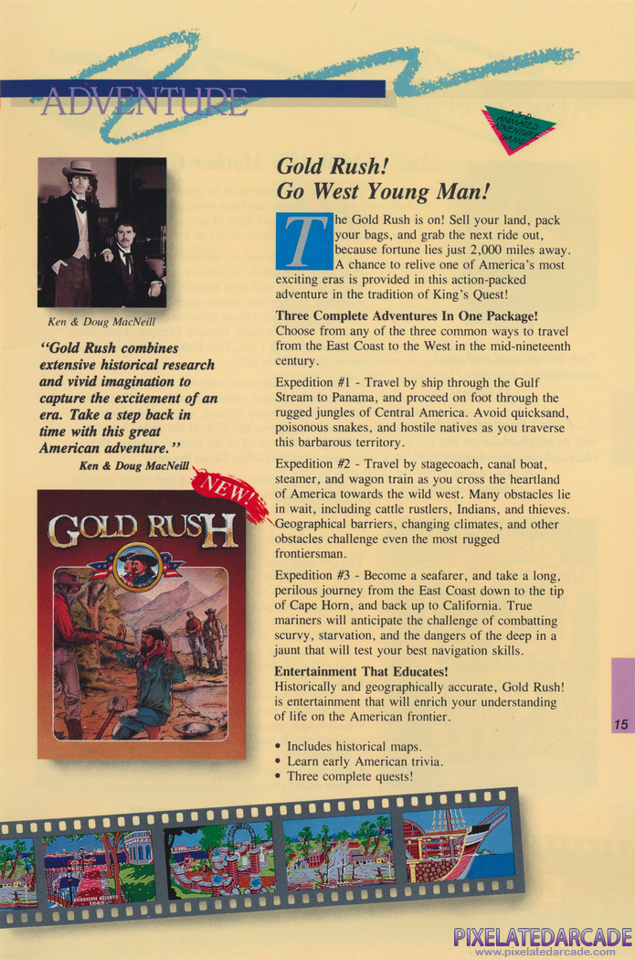 Gold Rush! Advertisement: Sierra Fall 1988 product catalog