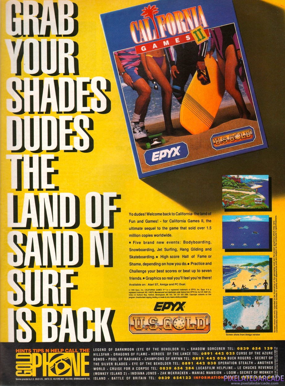 California Games II Advertisement: August 1992 magazine ad