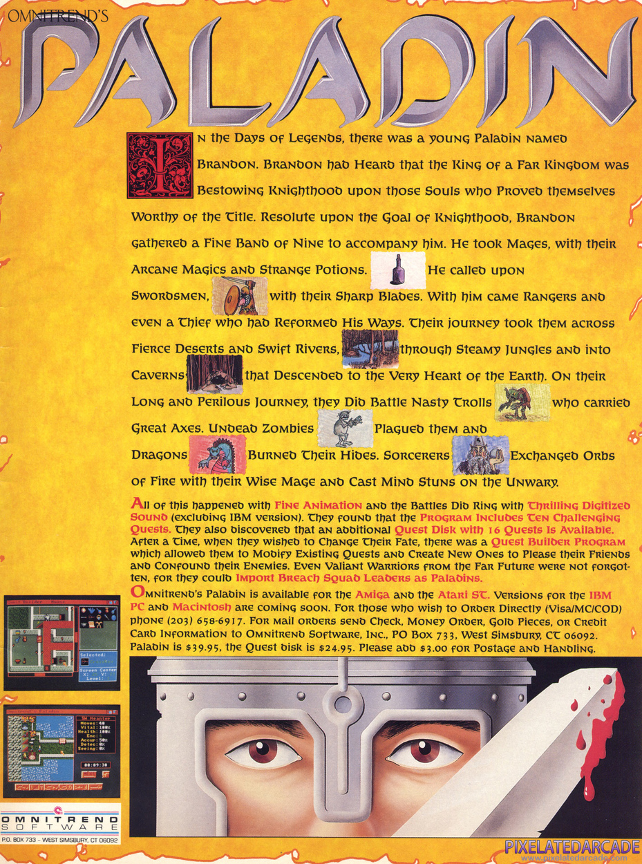 Paladin Advertisement: May 1988 magazine ad