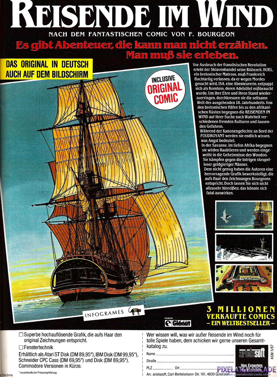 Passengers on the Wind Advertisement: May 1987 magazine ad (German)