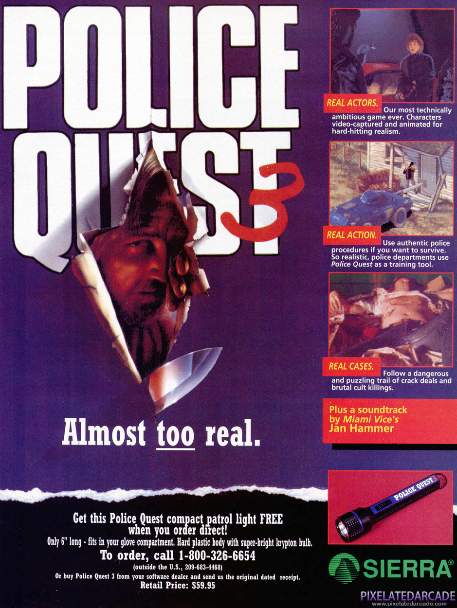 Police Quest 3: The Kindred Advertisement: November 1991 magazine ad