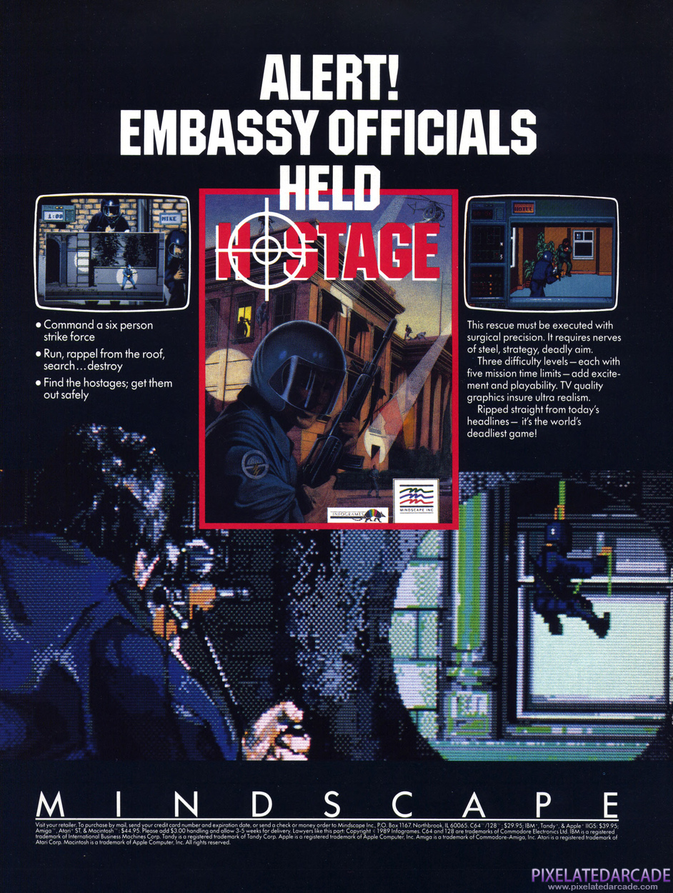 Hostage: Rescue Mission Advertisement: March 1989 magazine ad