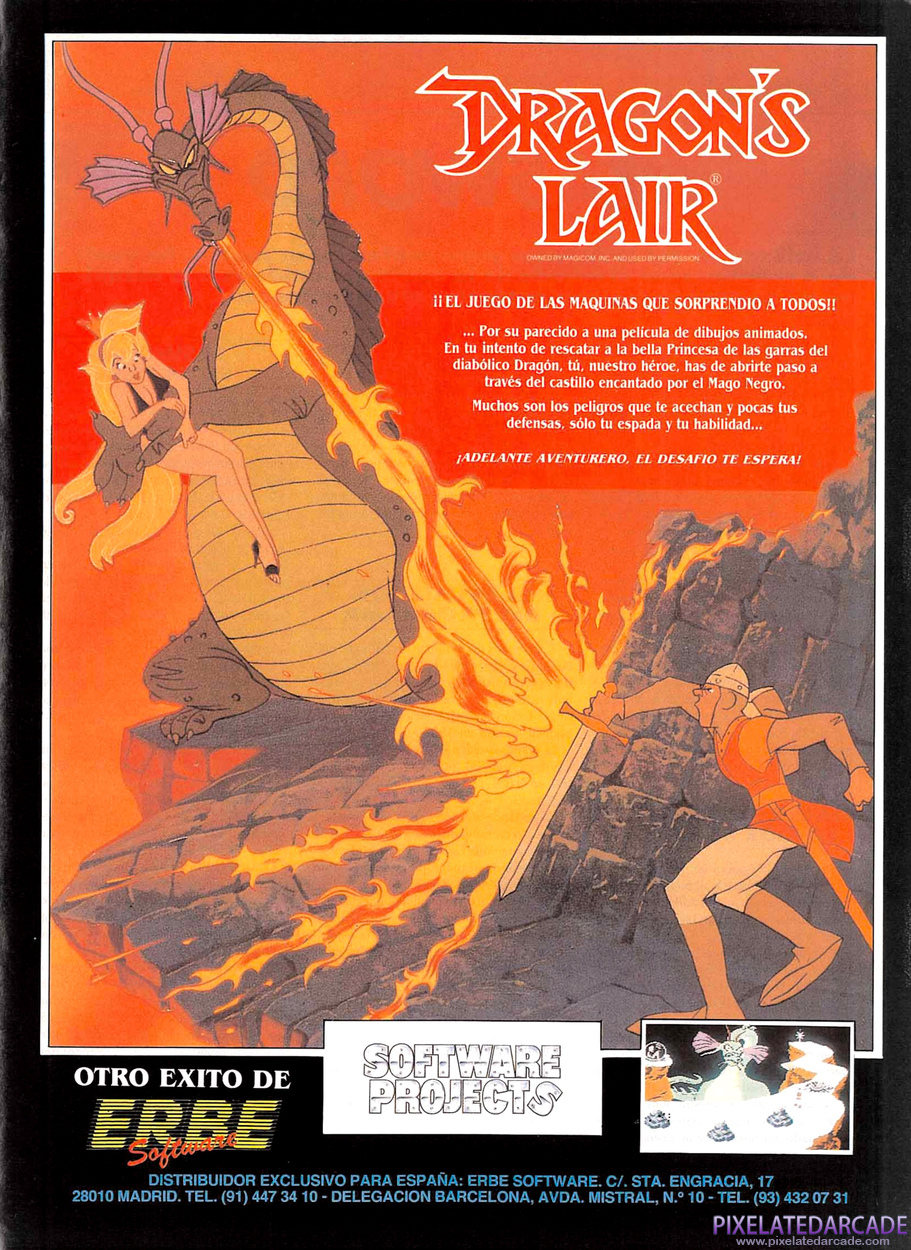 Dragon's Lair Advertisement: October 1986 magazine ad (Spanish)