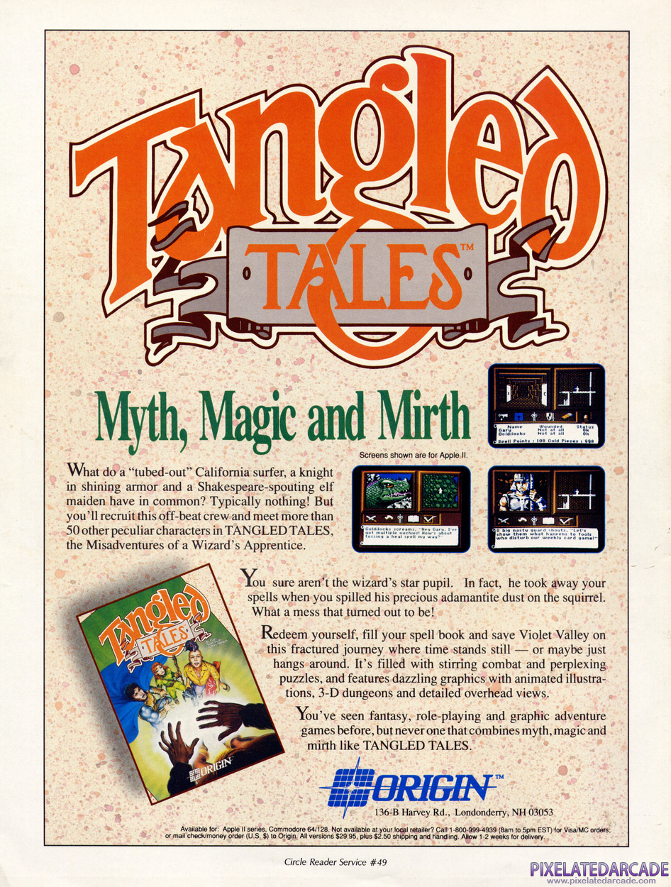 Tangled Tales Advertisement: June 1989 magazine ad