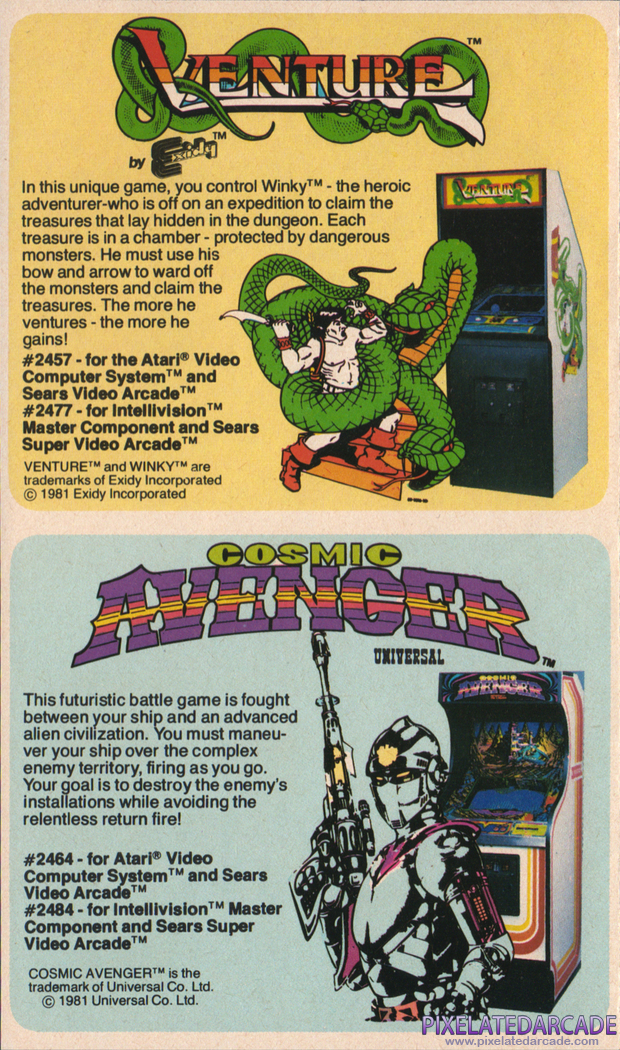Cosmic Avenger Advertisement: Coleco product catalog