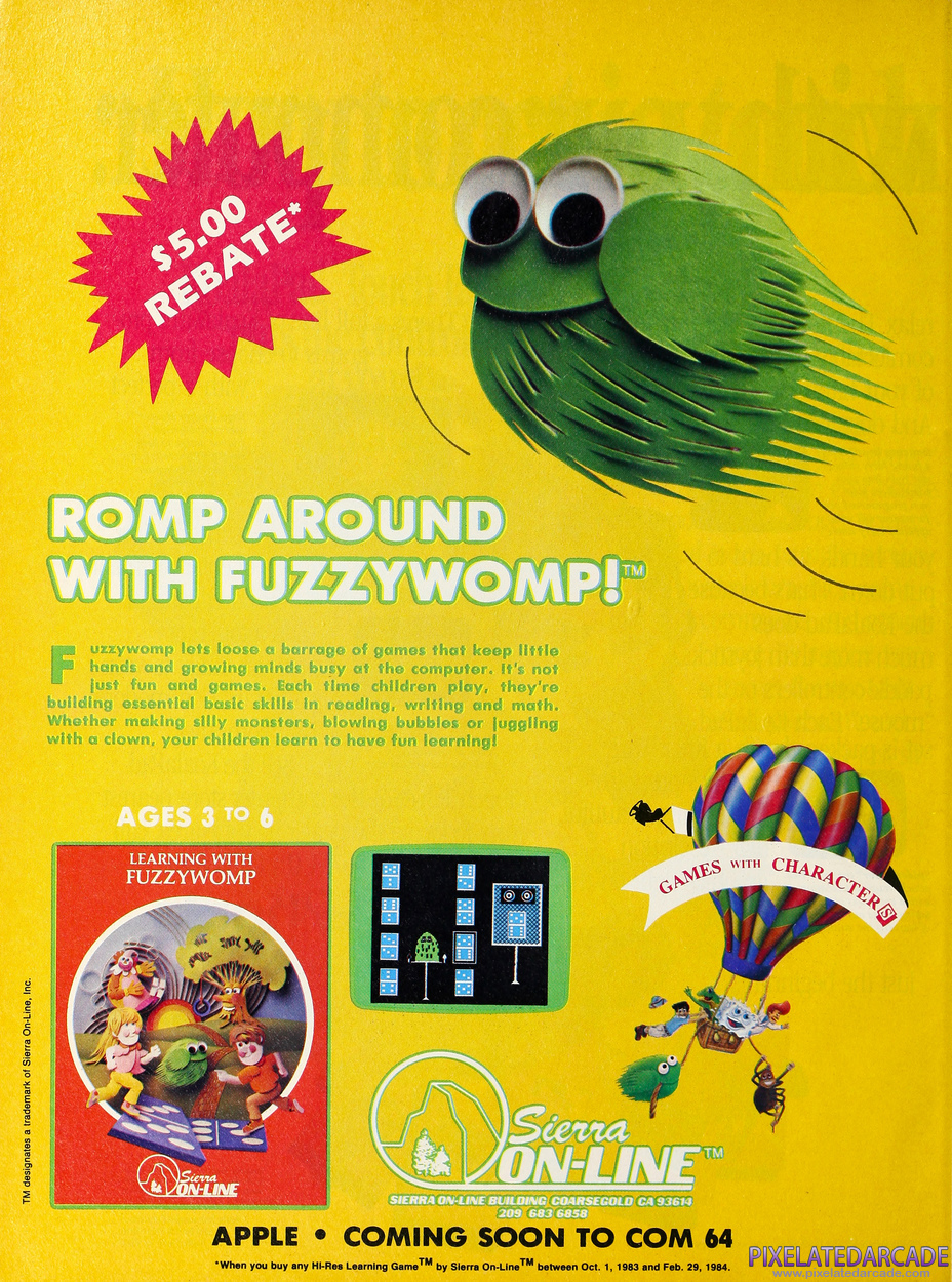 Learning with Fuzzywomp Advertisement: November 1983 magazine ad