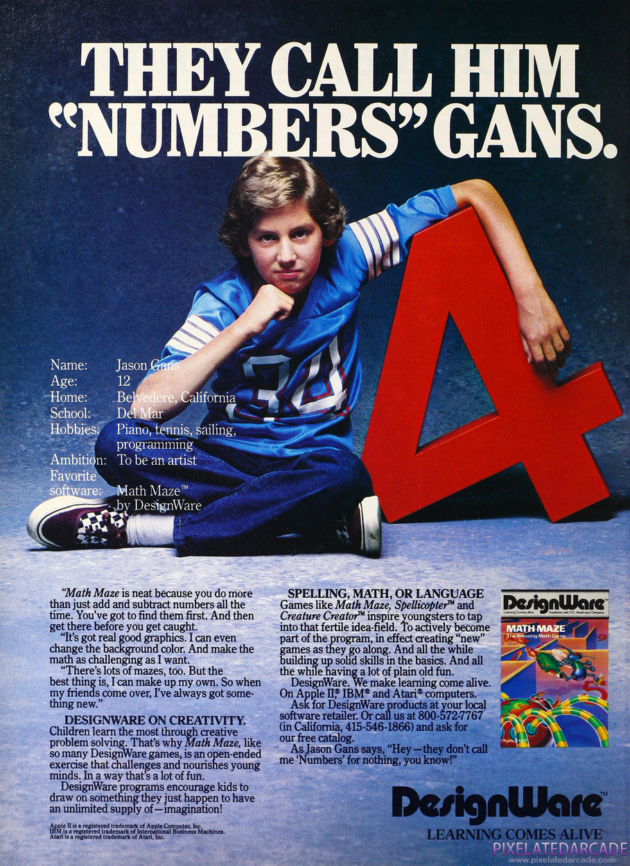Math Maze Advertisement: November 1983 magazine ad