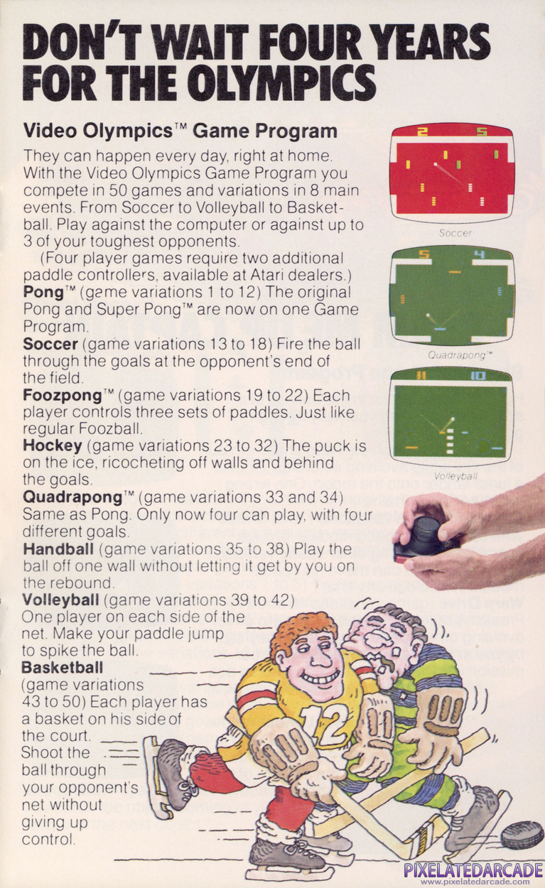 Video Olympics Advertisement: Atari 1977 product catalog