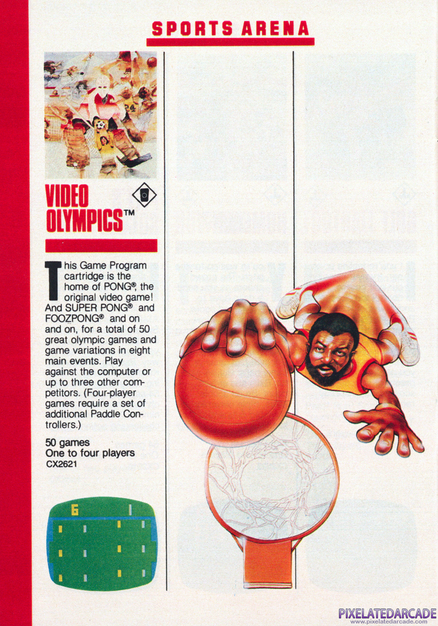Video Olympics Advertisement: Atari 1982 product catalog