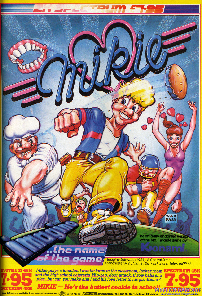 Mikie: High School Graffiti Advertisement: January 1986 magazine ad