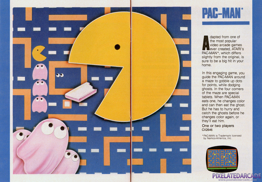 Pac-Man Advertisement: Atari 1981 product catalog
