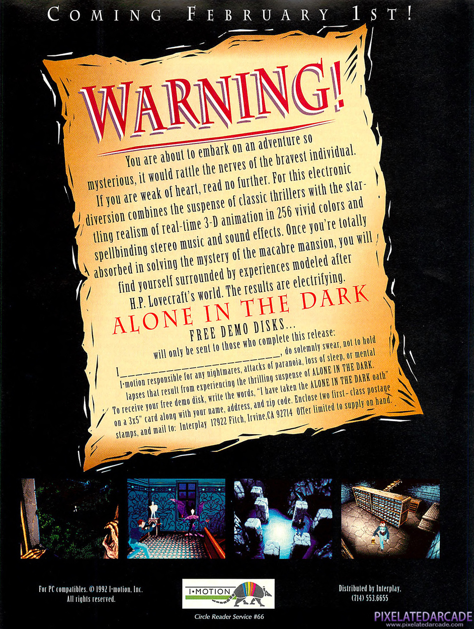 Alone in the Dark Advertisement: February 1993 magazine ad