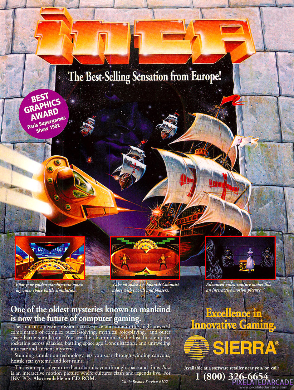 Inca Advertisement: February 1993 magazine ad