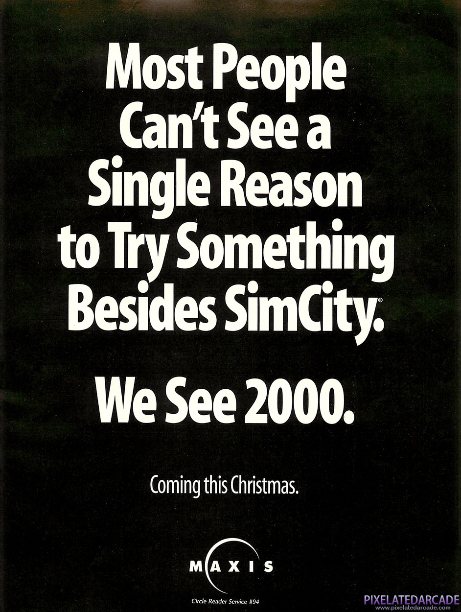 SimCity 2000 Advertisement: December 1993 magazine ad
