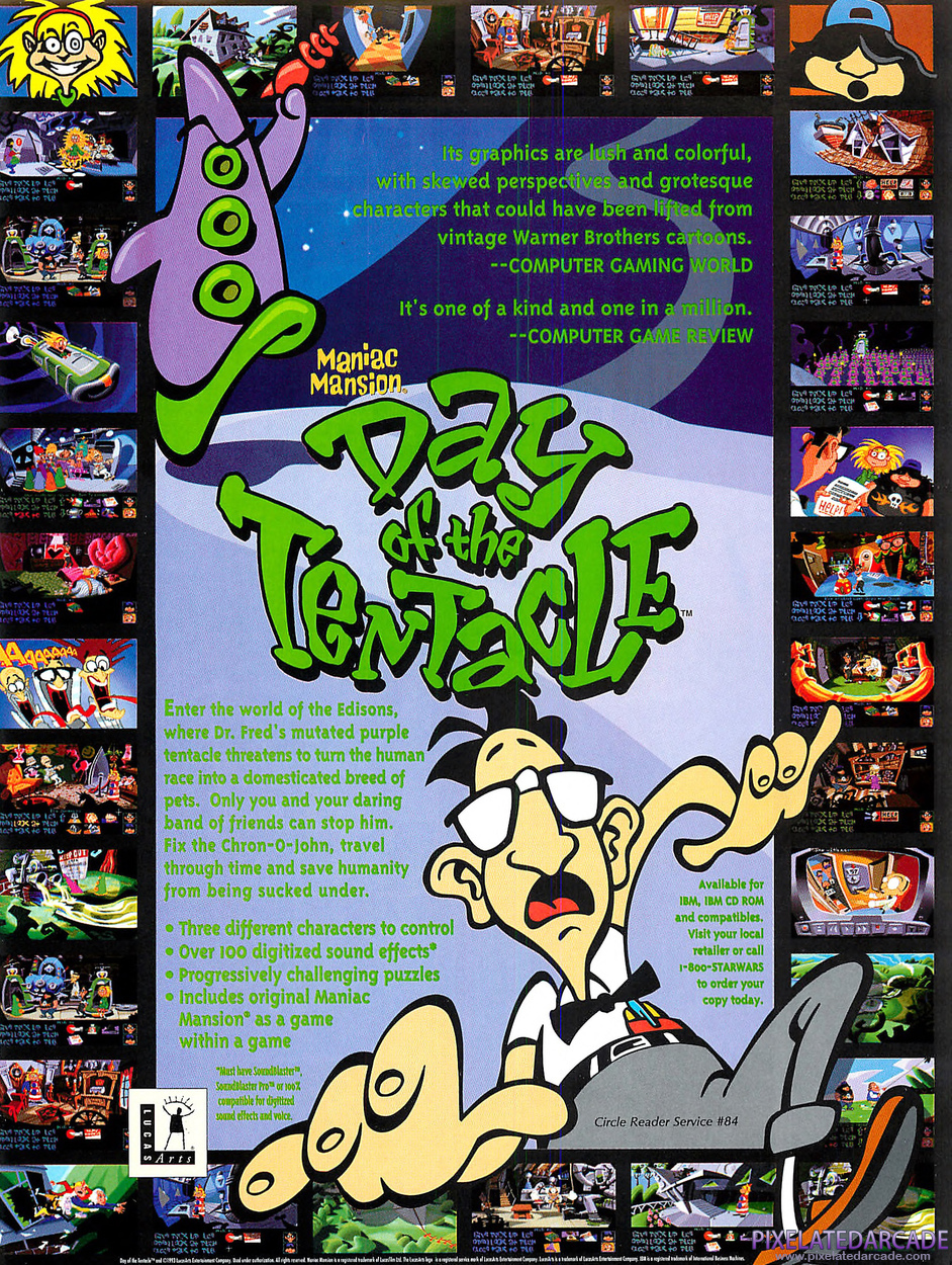 Maniac Mansion: Day of the Tentacle Advertisement: January 1994 magazine ad