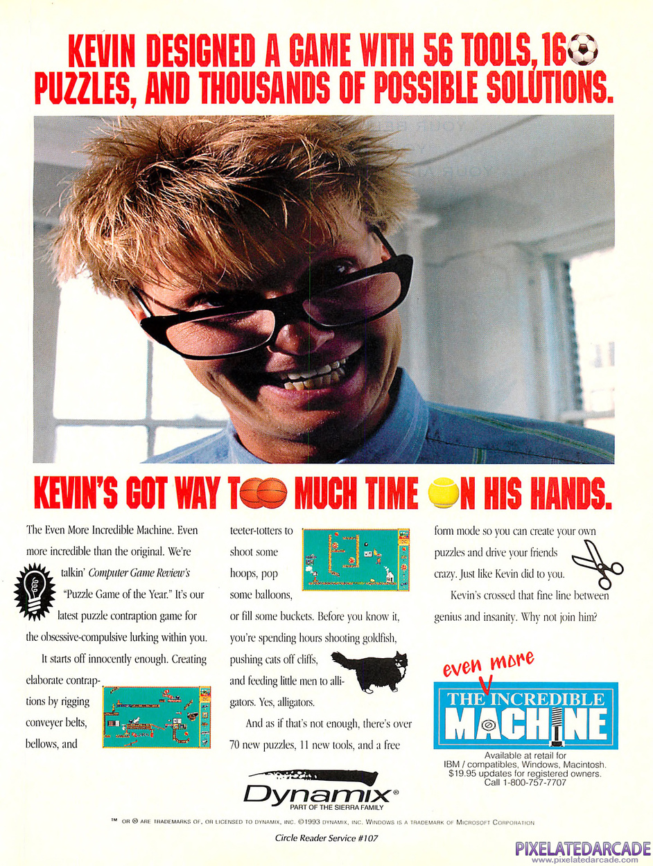 The Even More! Incredible Machine Advertisement: November 1993 magazine ad
