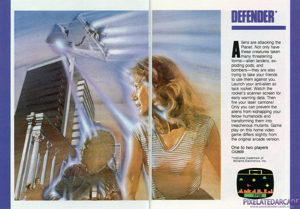 Defender Advertisement: Atari VCS 1981 product catalog
