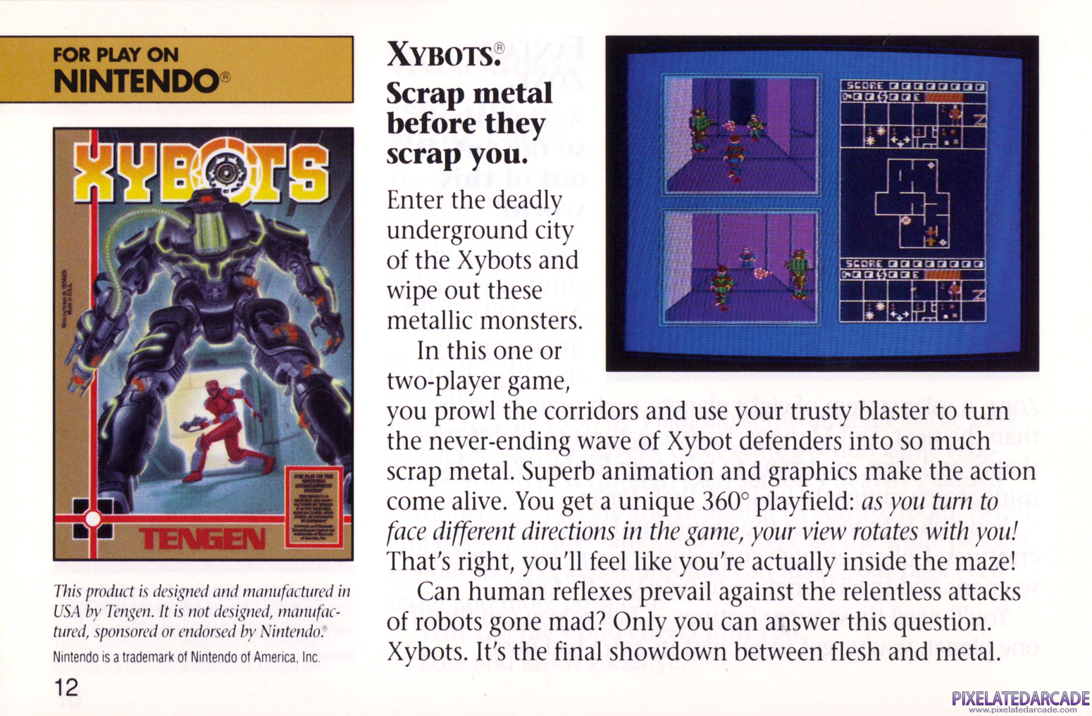 Xybots Advertisement: Tengen Spring 1990 Product Catalog