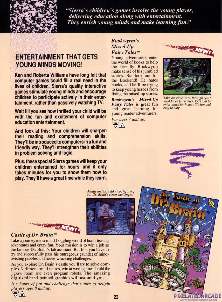 Castle of Dr. Brain Advertisement: Sierra 1991 product catalog