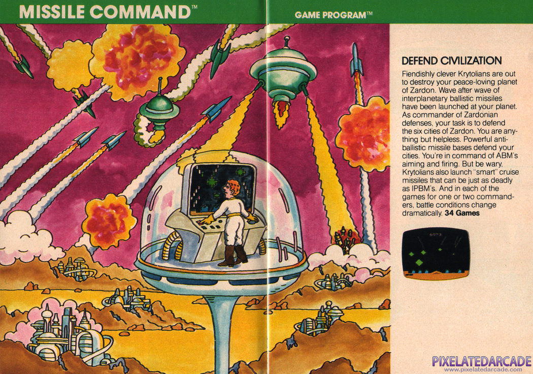 Missile Command Advertisement: Atari Video Computer System product catalog