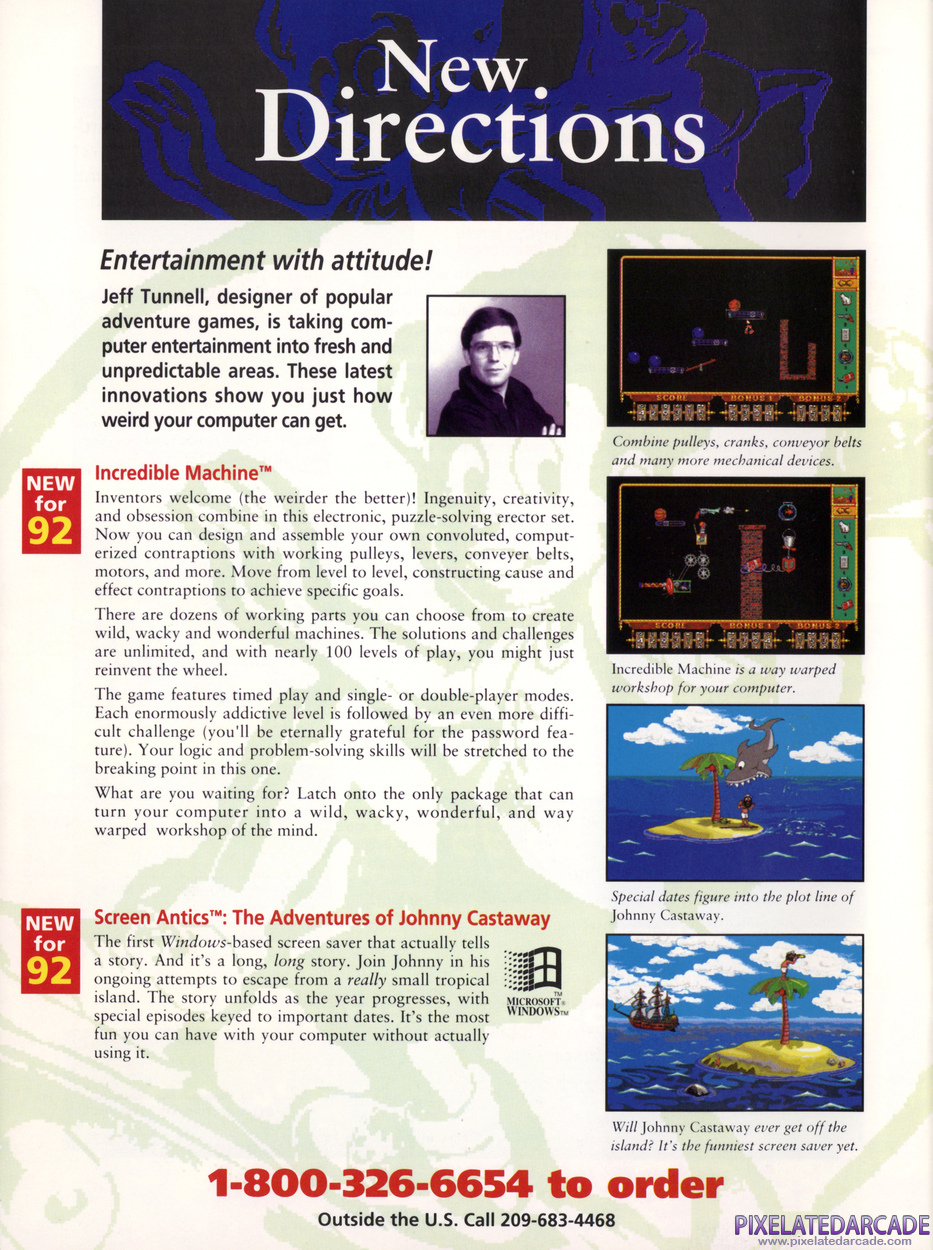 The Incredible Machine Advertisement: Sierra 1992 product catalog