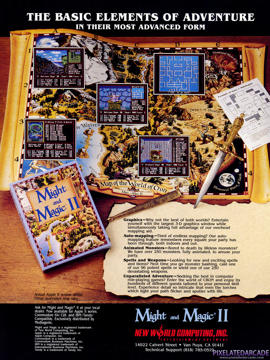 Might and Magic II: Gates to Another World Advertisement: January 1989 magazine ad