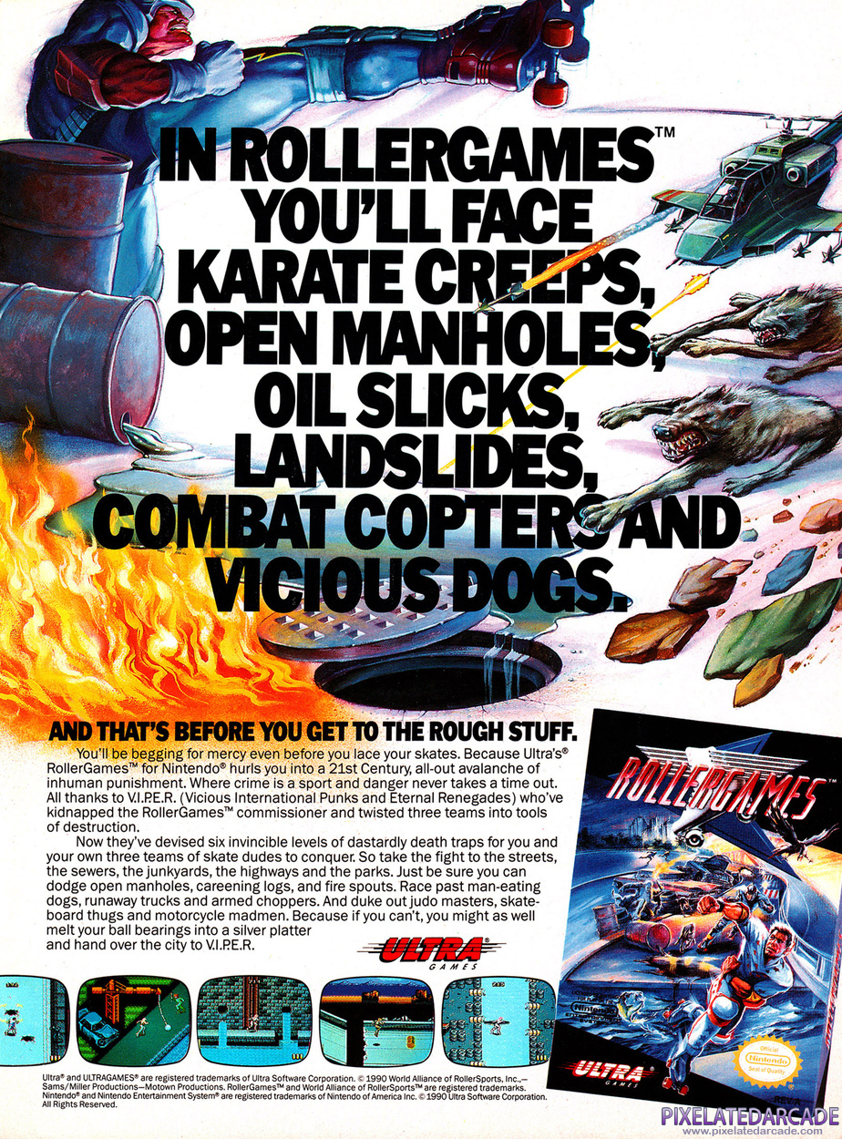Rollergames Advertisement: December 1990 magazine ad