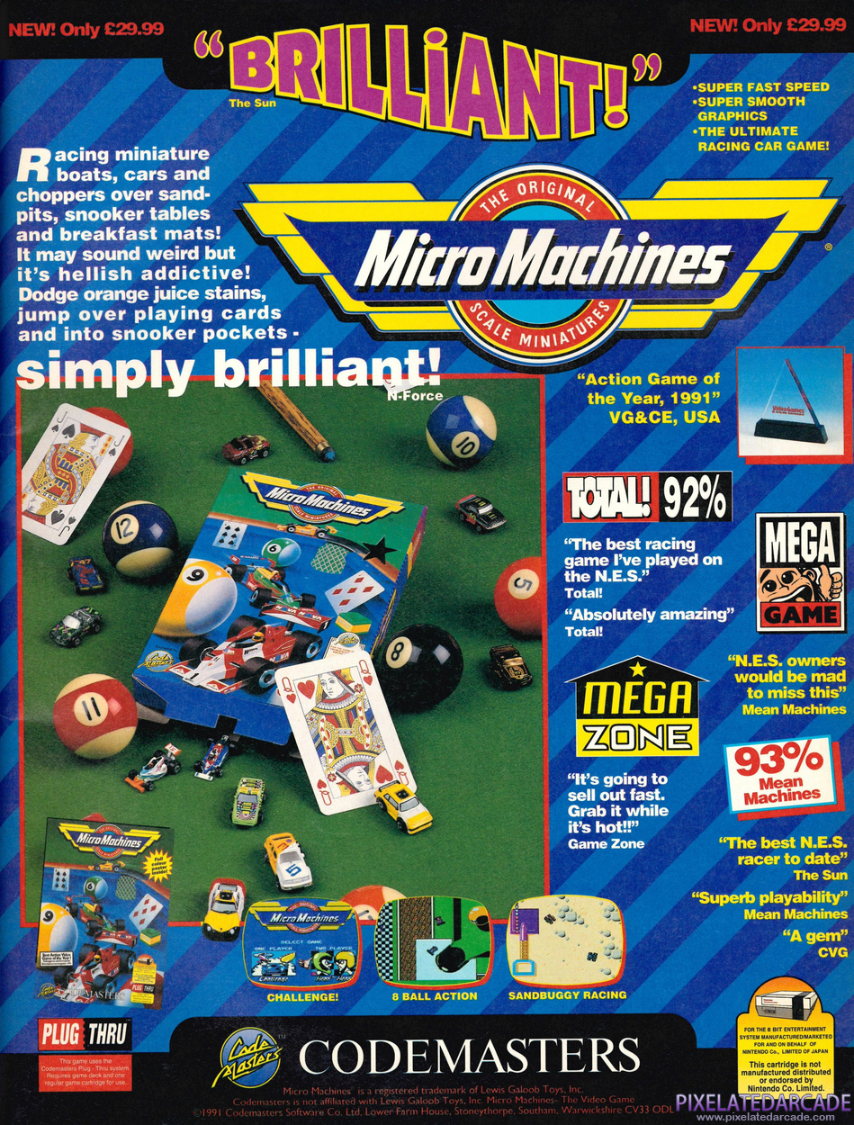 Micro Machines Advertisement: January 1993 magazine ad