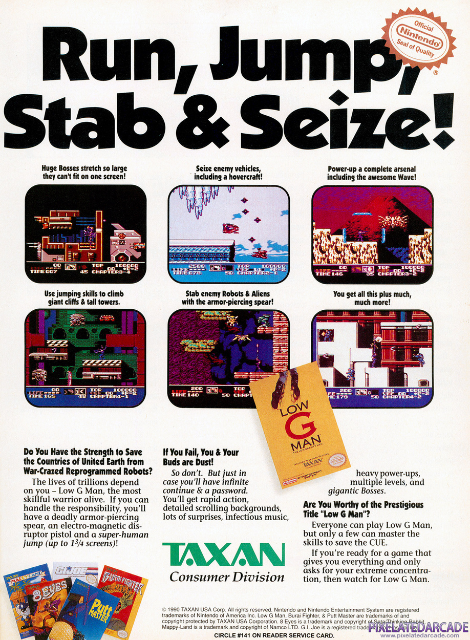 Low G Man Advertisement: January 1991 magazine ad (Page 1)