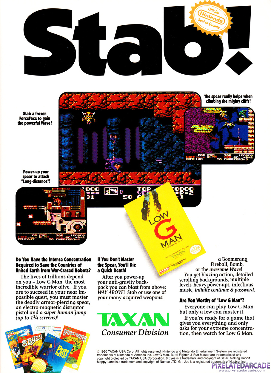 Low G Man Advertisement: November 1990 magazine ad (Page 2)