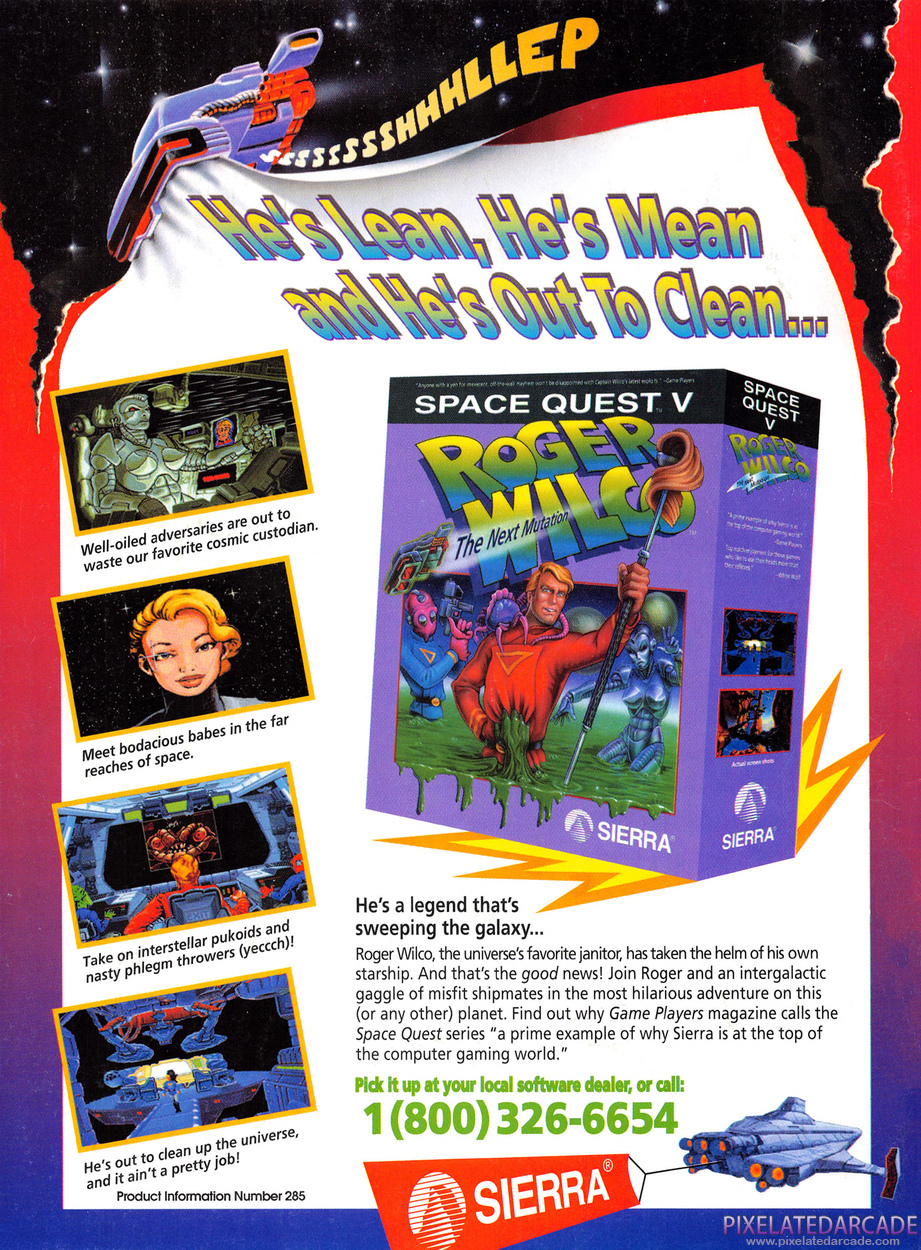 Space Quest V: The Next Mutation Advertisement: March 1993 magazine ad
