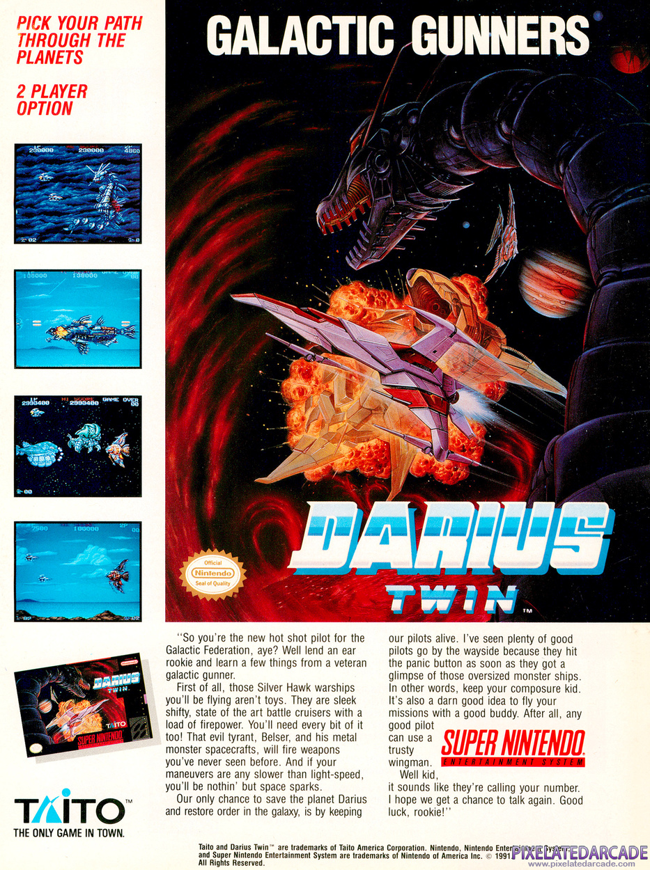 Darius Twin Advertisement: November 1991 magazine ad
